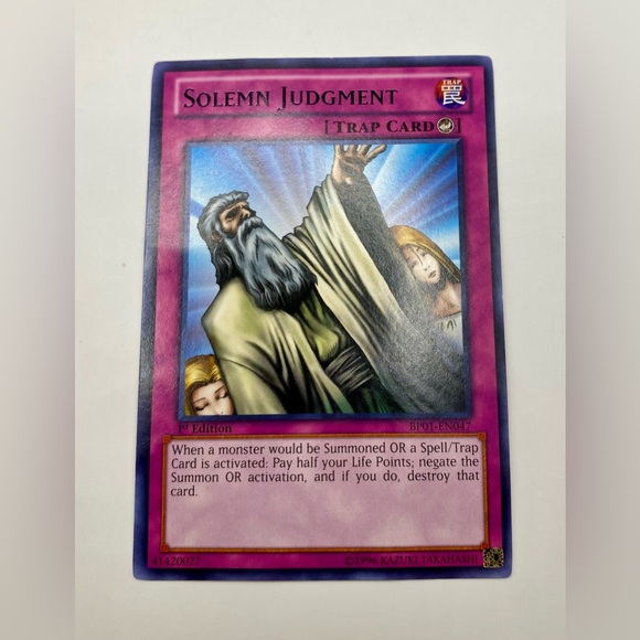 YU-GI-OH! Solemn Judgment Trap Card; 1st Edition; BP01-EN047; GREAT CONDITION. - Picture 3 of 3
